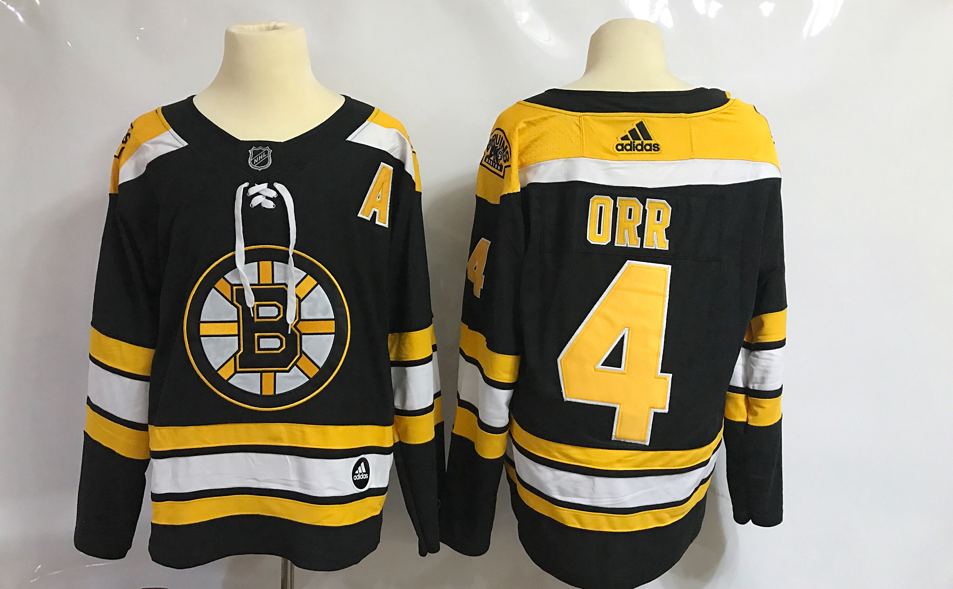 Men Boston Bruins 4 Orr Black Hockey Stitched Adidas NHL Jerseys